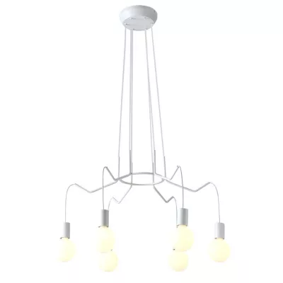 Závesné designové osvetlenie BASSO - 6xE27, 40W, matné biele