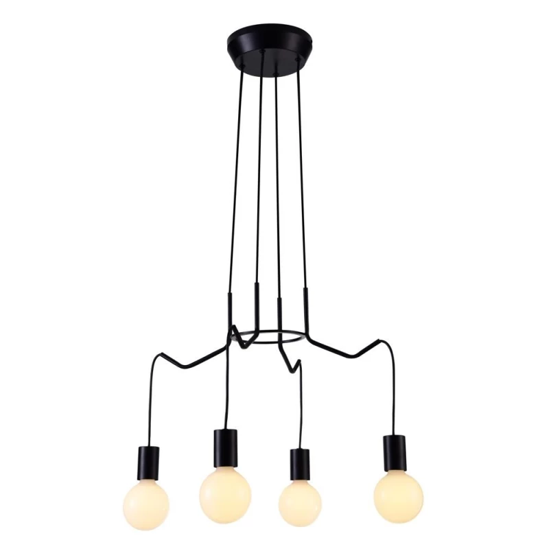 Závesné designové osvetlenie BASSO - 4xE27, 40W, matné čierne