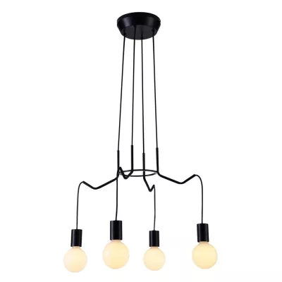Závesné designové osvetlenie BASSO - 4xE27, 40W, matné čierne