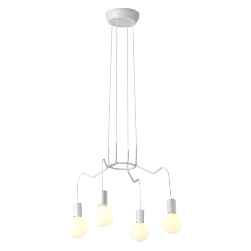 Závesné designové osvetlenie BASSO - 4xE27, 40W, matné biele