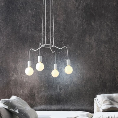 Závesné designové osvetlenie BASSO - 4xE27, 40W, matné biele