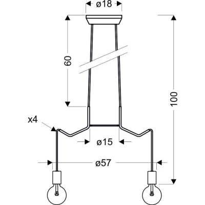 Závesné designové osvetlenie BASSO - 4xE27, 40W, matné biele