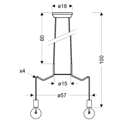 Závesné designové osvetlenie BASSO - 4xE27, 40W, matné biele