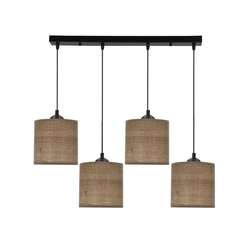 Škandinávske závesné svetlo and jedálenský stôl LEGNO - 4xE27, 40W, orech / čierne