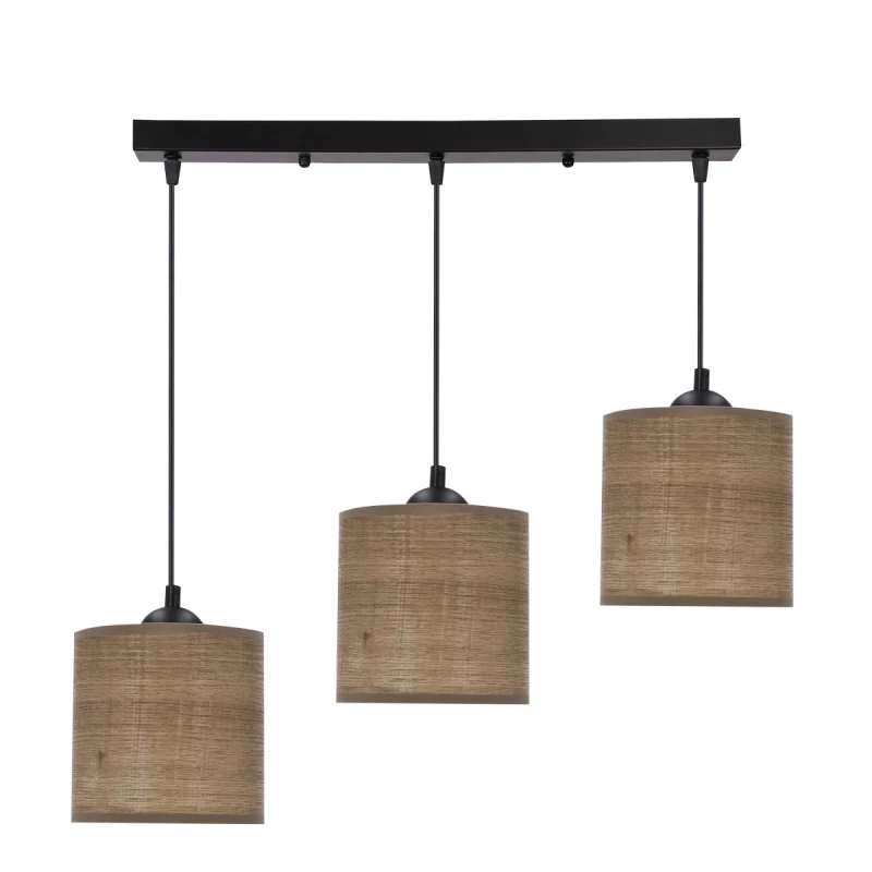 Škandinávske závesné svetlo and jedálenský stôl LEGNO - 3xE27, 40W, orech / čierne
