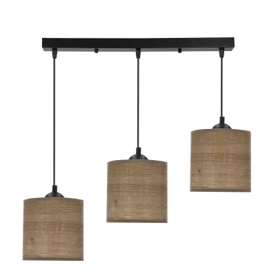 Škandinávske závesné svetlo and jedálenský stôl LEGNO - 3xE27, 40W, orech / čierne