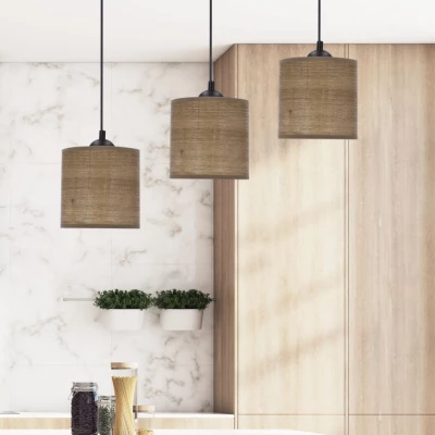 Škandinávske závesné svetlo and jedálenský stôl LEGNO - 3xE27, 40W, orech / čierne