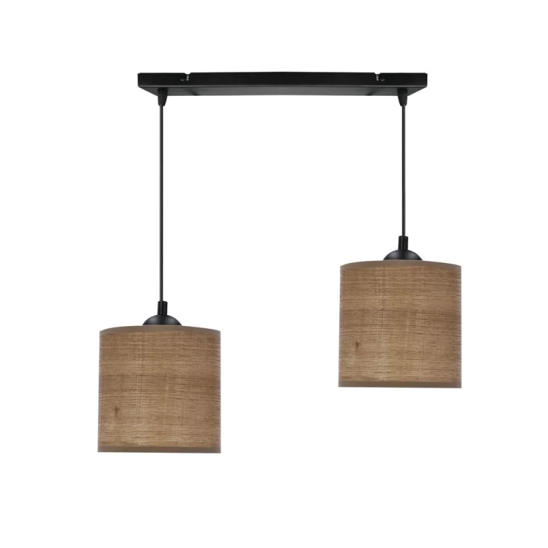 Škandinávske závesné svetlo and jedálenský stôl LEGNO - 2xE27, 40W, orech / čierne