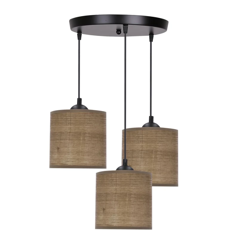 Škandinávske závesné osvetlenie LEGNO - 3xE27, 40W, orech / čierne
