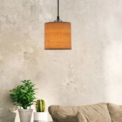 Škandinávske závesné osvetlenie LEGNO - 1xE27, 40W, 15cm, okrúhle, orech/čierne