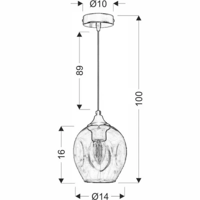 Závesné designové svietidlo ASPA - 1xE27, 40W, čierne / jantárové