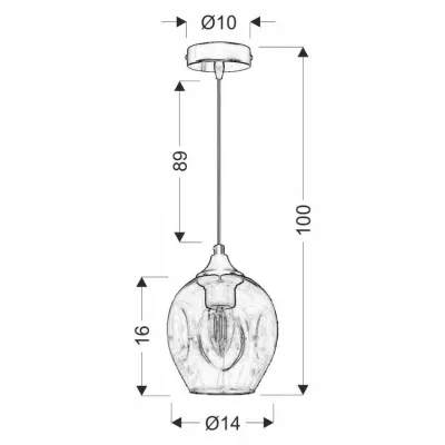Závesné designové svietidlo ASPA - 1xE27, 40W, čierne / jantárové