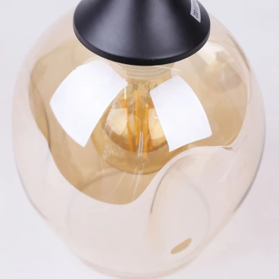 Závesné designové svietidlo ASPA - 1xE27, 40W, čierne / jantárové