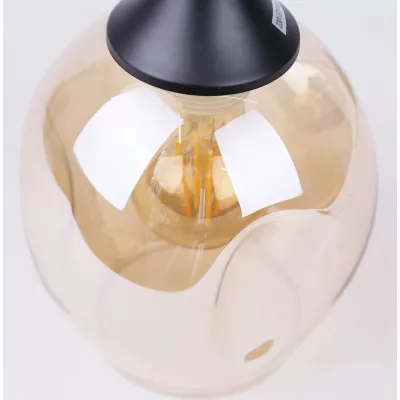 Závesné designové svietidlo ASPA - 1xE27, 40W, čierne / jantárové