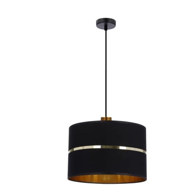 Moderné závesné osvetlenie ASSAM - 1xE27, 60W, čierne / zlaté