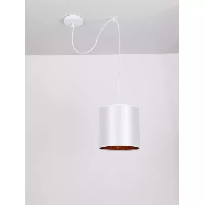 Závesné moderné osvetlenie ATLANTA - 1xE27, 40W, biele / zlaté