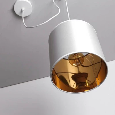 Závesné moderné osvetlenie ATLANTA - 1xE27, 40W, biele / zlaté