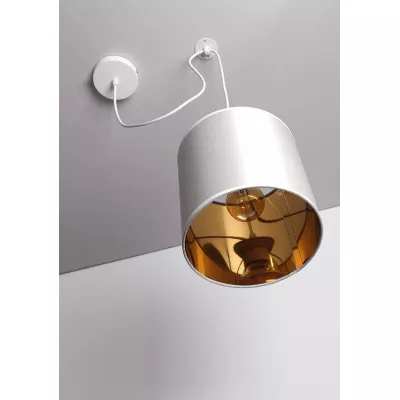 Závesné moderné osvetlenie ATLANTA - 1xE27, 40W, biele / zlaté