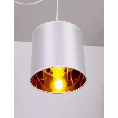 Závesné moderné osvetlenie ATLANTA - 1xE27, 40W, biele / zlaté