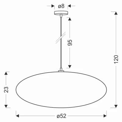 Dizajnové závesné osvetlenie CAFEE - 1xE27, 40W, 52cm, okrúhle, čierne / latte