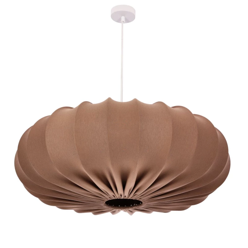 Dizajnové závesné osvetlenie CAFEE - 1xE27, 40W, 66cm, okrúhle, biele / mokka