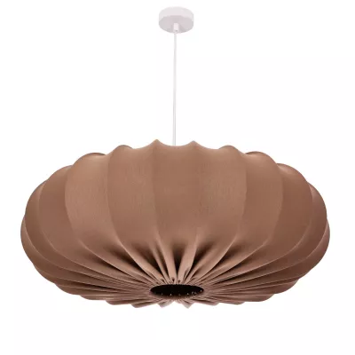 Dizajnové závesné osvetlenie CAFEE - 1xE27, 40W, 66cm, okrúhle, biele / mokka