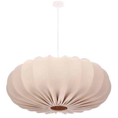 Dizajnové závesné osvetlenie CAFEE - 1xE27, 40W, 66cm, okrúhle, biele / frappé