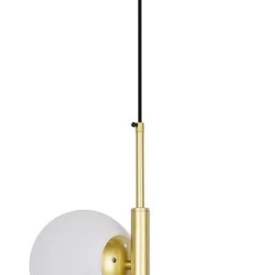 Závesné art deco svietidlo CORDEL - 4xG9, 28W, mosadzné / biele
