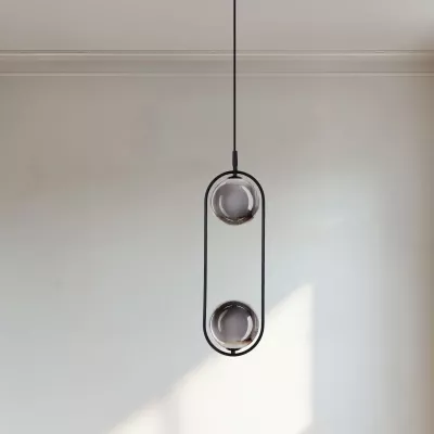 Závesné art deco osvetlenie CORDEL - 2xG9, 28W, čierne / grafitové