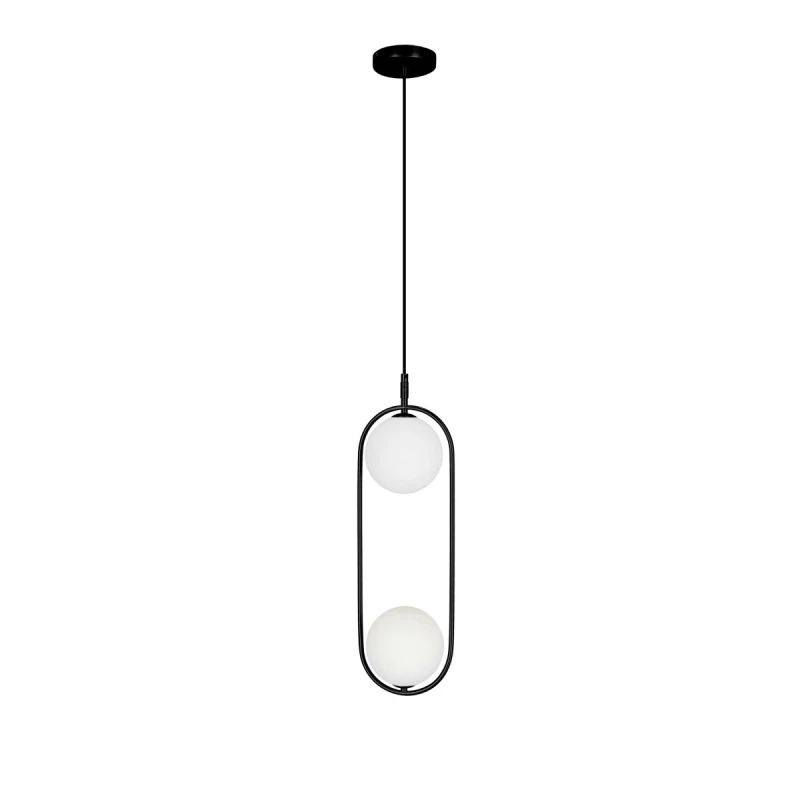 Závesné art deco osvetlenie CORDEL - 2xG9, 28W, čierne / biele