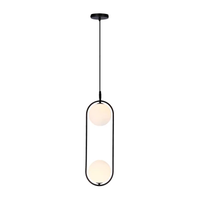 Závesné art deco osvetlenie CORDEL - 2xG9, 28W, čierne / biele