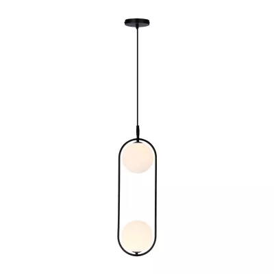 Závesné art deco osvetlenie CORDEL - 2xG9, 28W, čierne / biele