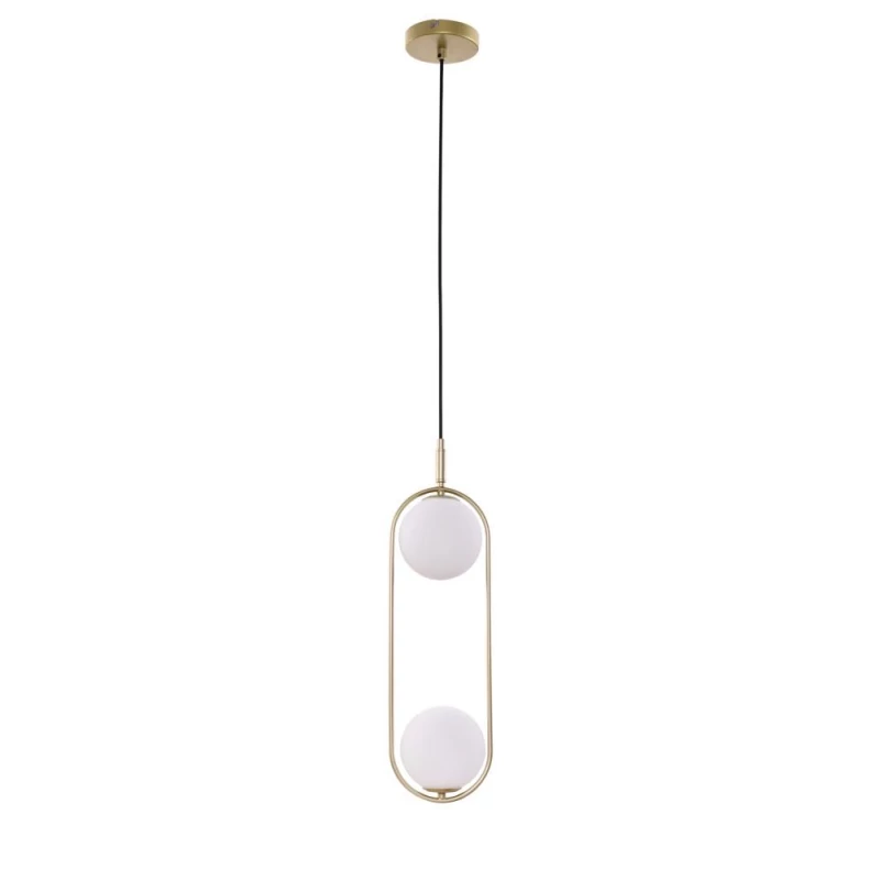 Závesné art deco osvetlenie CORDEL - 2xG9, 28W, mosadzné / biele