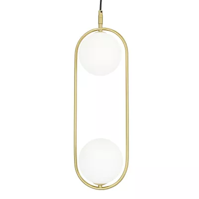 Závesné art deco osvetlenie CORDEL - 2xG9, 28W, mosadzné / biele