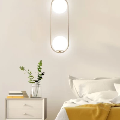 Závesné art deco osvetlenie CORDEL - 2xG9, 28W, mosadzné / biele