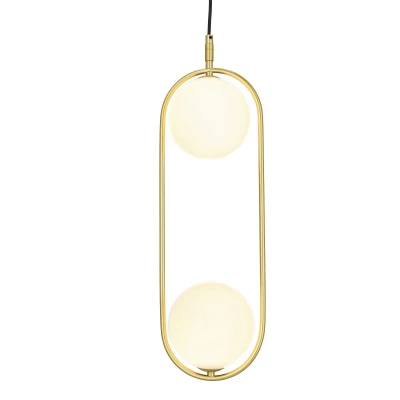 Závesné art deco osvetlenie CORDEL - 2xG9, 28W, mosadzné / biele