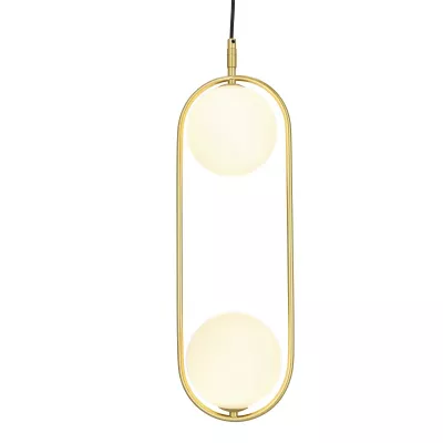 Závesné art deco osvetlenie CORDEL - 2xG9, 28W, mosadzné / biele