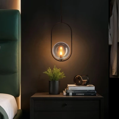 Závesné art deco osvetlenie CORDEL - 1xG9, 28W, čierne / grafitové