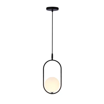 Závesné art deco osvetlenie CORDEL - 1xG9, 28W, čierne / biele