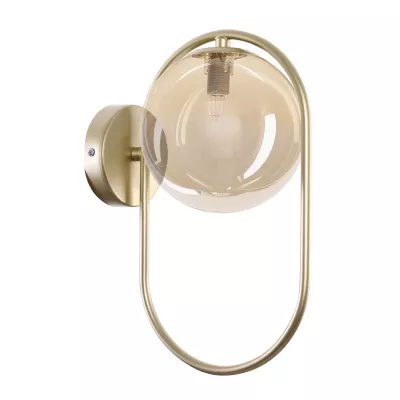 Art deco nástenné osvetlenie CORDEL - 1xG9, 28W, mosadzné / jantárové