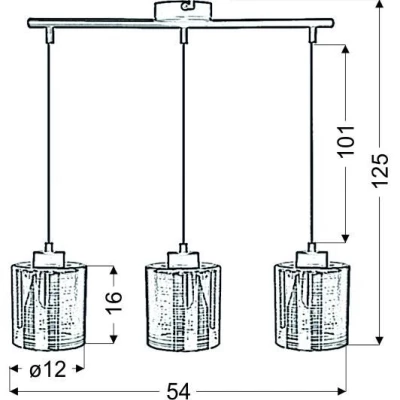 Moderné závesné osvetlenie nad jedálenský stôl COX - 3xE27, 60W, chrómované