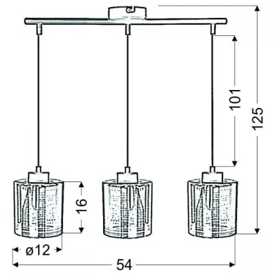 Moderné závesné osvetlenie nad jedálenský stôl COX - 3xE27, 60W, chrómované
