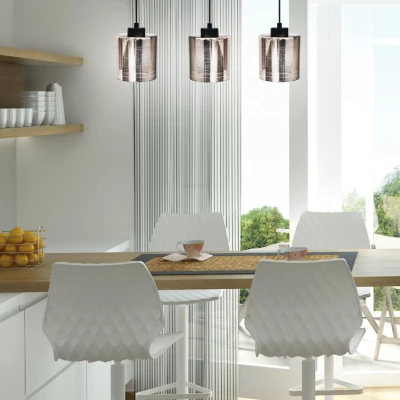 Moderné závesné osvetlenie nad jedálenský stôl COX - 3xE27, 60W, chrómované