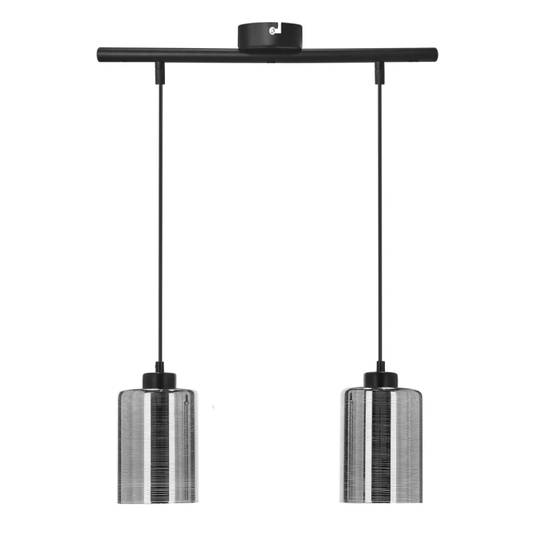 Moderné závesné osvetlenie nad jedálenský stôl COX - 2xE27, 60W, chrómované