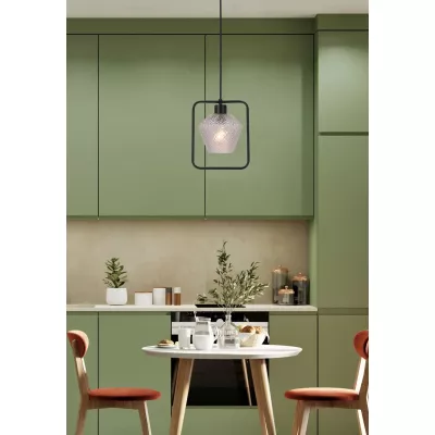 Závesné osvetlenie NIKO - 1xE27, 40W, čierne / číre