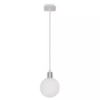 Moderné závesné osvetlenie ODEN - 1xG9, 40W, 12cm, guľa, chrómované / biele