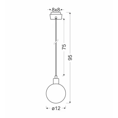 Moderné závesné osvetlenie ODEN - 1xG9, 40W, 12cm, guľa, chrómované / biele