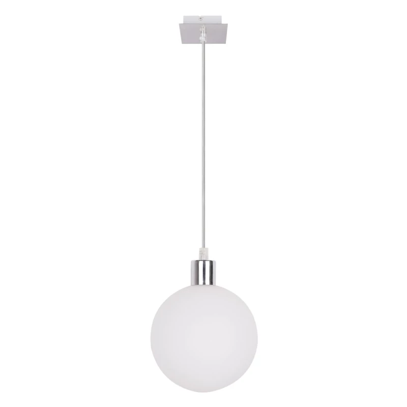 Moderné závesné osvetlenie ODEN - 1xG9, 40W, 15cm, guľa, chrómované / biele