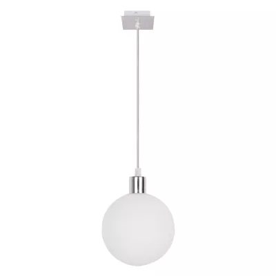 Moderné závesné osvetlenie ODEN - 1xG9, 40W, 15cm, guľa, chrómované / biele