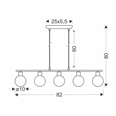 Závesné osvetlenie nad jedálenský stôl ODEN - 5xG9, 40W, chrómované / biele